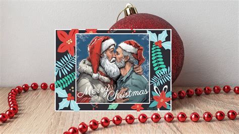 gay christmas card lgbtq santa claus father christmas etsy