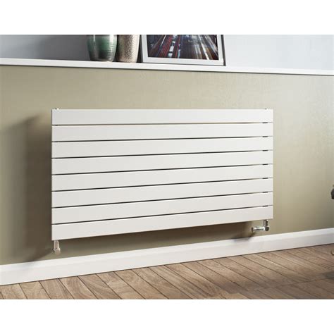 Eucotherm Mars White Horizontal Flat Single Panel Designer Radiator