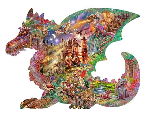 Sunsout Dragons Castle 1000 Pc Special Shape Jigsaw Puzzle 97045