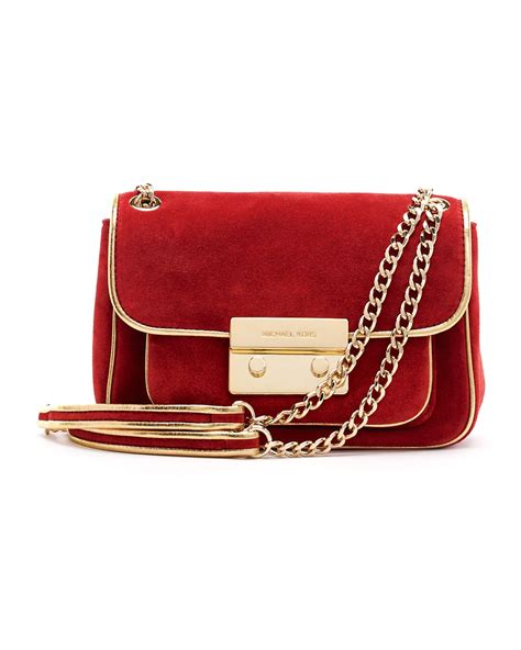 Shop bagsonlinetmall.com cheap michael kors outlet online store, buy michael michael kors jules large drawstring shoulder bag white with up to 76% large discount, fast door to door delivery and free shipping worldwide. Michael Kors Small Sloan Suede Shoulder Bag in Red - Lyst