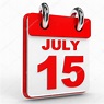 calendario del 15 de julio sobre fondo blanco — Foto de stock ...