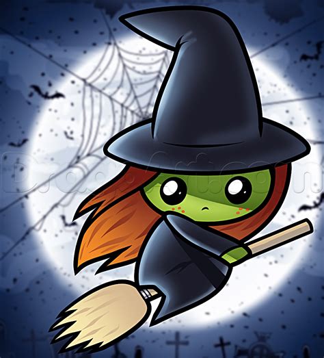 Free download 64 best quality cute drawing ideas for kids at getdrawings. How to Draw a Cute Witch, Step by Step, Witches, Monsters ...