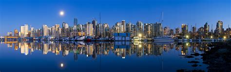 Wallpaper Vancouver British Columbia Canada City Night Boats