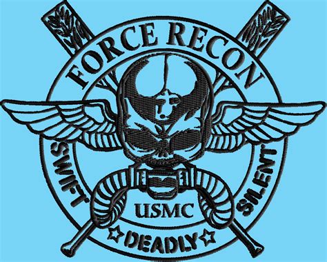 Us Marine Force Recon Logo 3 Size Pack Digitized Embroidery Design