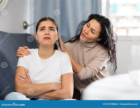 Woman Comforting Her Depressed Female Friend Stock Image Image Of
