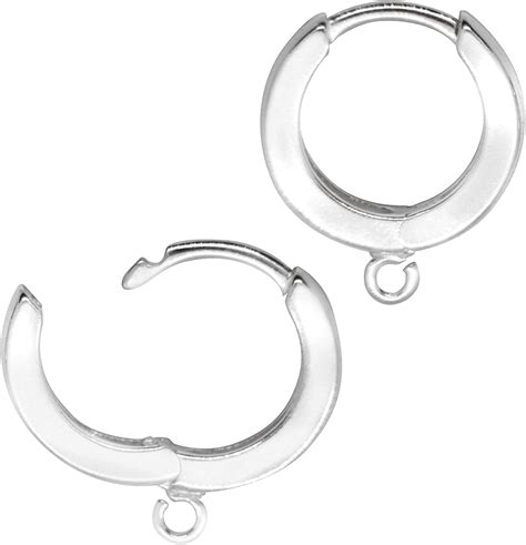 TJS Hoop Earrings Findings 14 Mm With Jump Ring Nickel Free 925