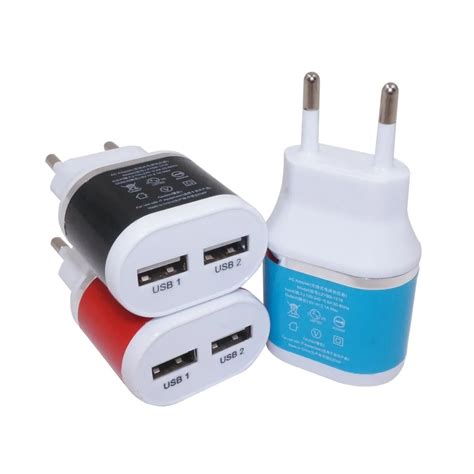 5v 21a Dual Usb Wall Travel Charger Adapter With Europe Euus Plug For