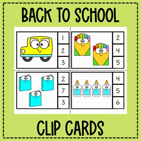 School Clip Cards Numbers 1 12 Counting To 12 Activity Kindergarten