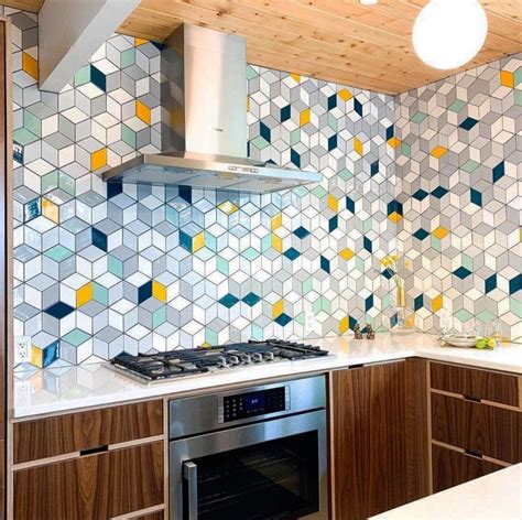 Eichler Palms Mercury Mosaics Tile Unique Kitchen Backsplash