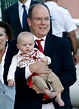 Prince Albert II of Monaco arrives with his son Prince Jacques to take ...