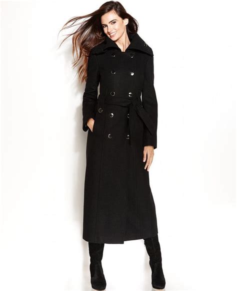 Calvin Klein Wool Blend Double Breasted Belted Maxi Coat Maxi Coat