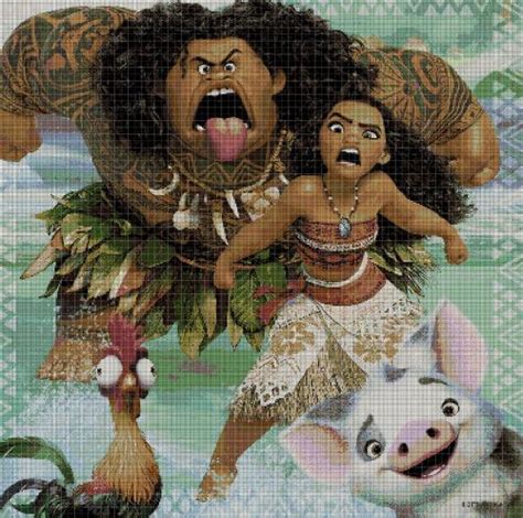 Donate today and get all my previous patterns too. Funny Moana cartoon cross stitch pattern in pdf DMC