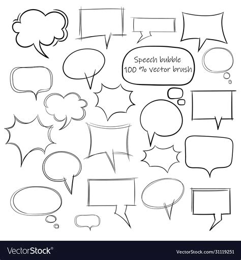 Sketch Style Speech Bubbles Royalty Free Vector Image