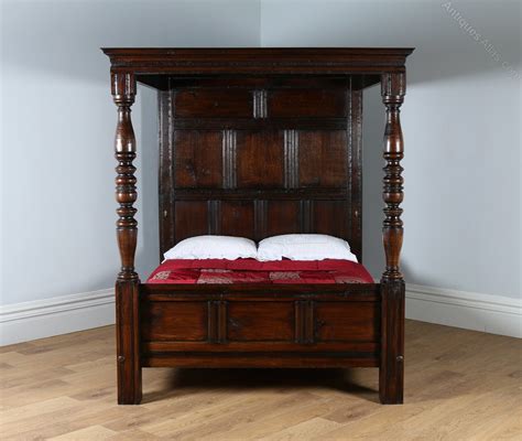 Charles Ii Style King Size Oak Four Poster Bed Antiques Atlas