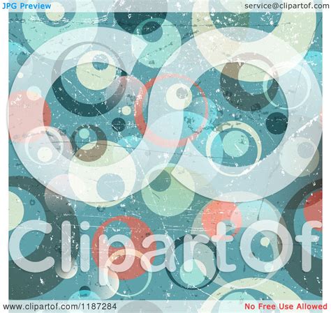 Clipart Of A Grungy Retro Circle Background Royalty Free Vector