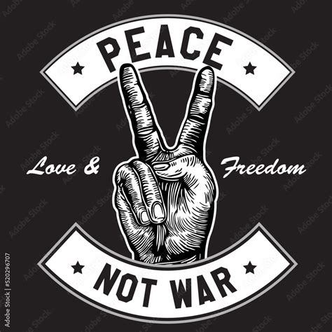 Peace Not War Hand Sign Emblem Logo Stock Vector Adobe Stock