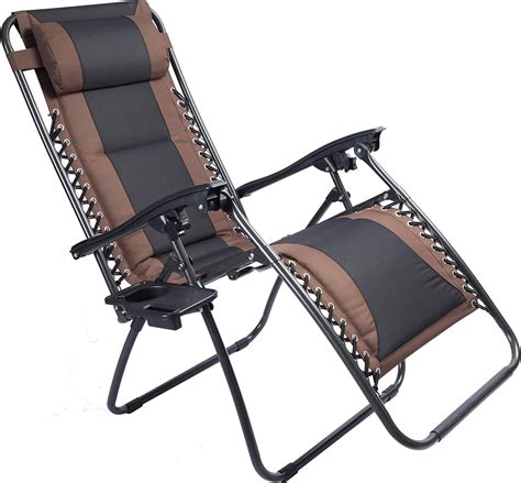 Luckyberry Padded Zero Gravity Lounge Chair Patio Foldable