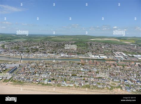 An Aerial View Of The West Sussex Coastal Town Of Shoreham By Sea On A