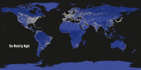Map Of World At Night World Map