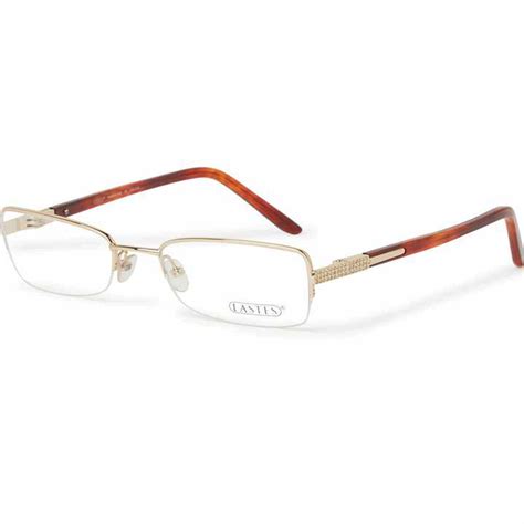 buy lastes 5091 012 womens rectangular semi rimless eyeglass frame gold with brown online