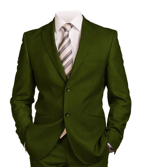 Mens Olive Buy One Get One Free Suit Italian Style Single Breasted