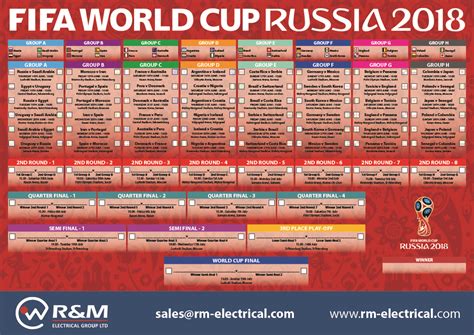 Fifa World Cup 2018 Wall Planner Randm Electrical Groiup Ltd