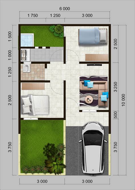 Denah Rumah Type 60 3 Kamar Minimalis Gambar Design Rumah