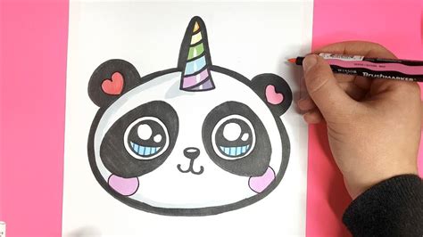 Easy Diy How To Draw And Color A Cute Panda Unicorn