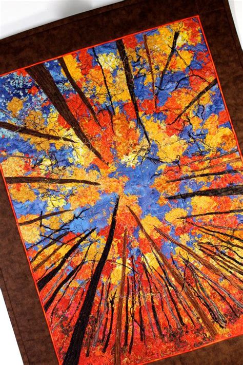 Quilted Wall Hanging Art Quilt Autumn Trees Original Art Quilts