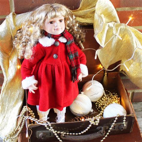 Christmas T 16 Vintage Porcelain Doll Decorative Doll Etsy