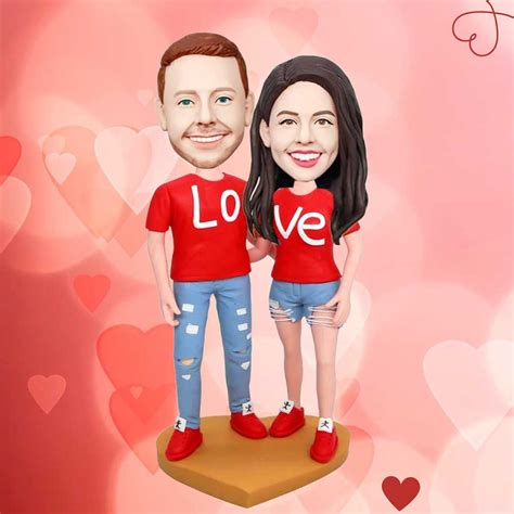 Custom Couple Bobbleheads Perfect Valentines Day Ts Awesomebobblehead