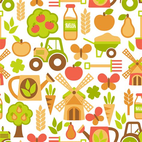 Agriculture Seamless Pattern 463423 Vector Art At Vecteezy