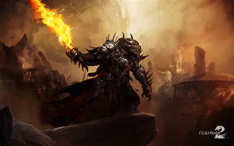 Wallpaper Fire Sword Guild Wars 2 Head Darkness Beast