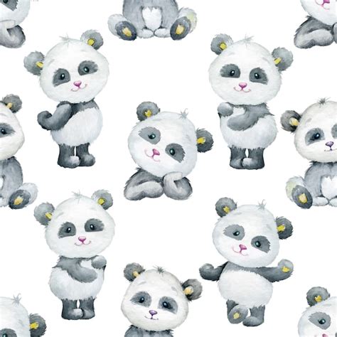 Premium Vector Pandas Cute Animals In A Cartoon Style Watercolor