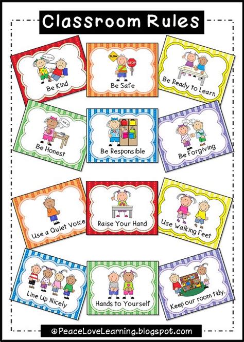 Adorable Classroom Rules Posters With Pictures That Really Illustrate