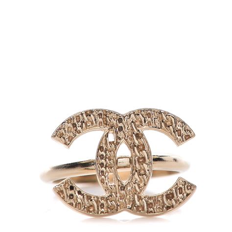 Chanel Cc Chain Logo Ring 65 Gold 407903