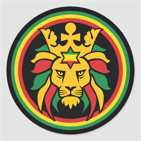 Rastafari Dreadlocks Lion Of Judah Classic Round Sticker Zazzle
