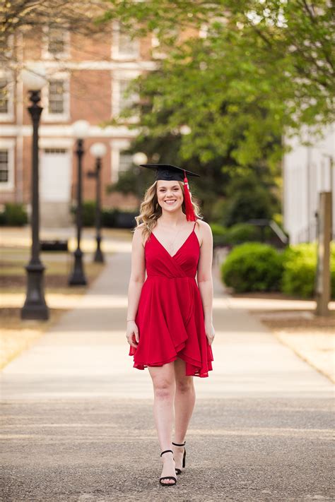 Love This Red Dress For Uga Senior Photos Red Graduation Dress Graduation Dress College