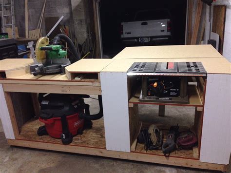 Of course, this may be a bit inconveniencing to those that would. Miter saw and table saw station | Ana White