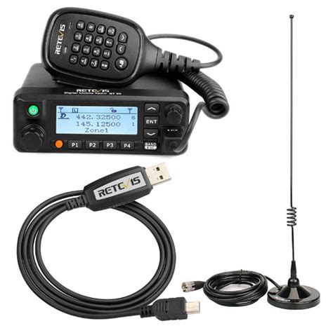 Rt90 Full Power Dmr Dual Band Mobile Ham Radio With Rt90 Cable And Magnet Mount Antenna