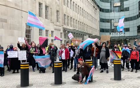 Dozens Protest Bbcs “biased And Transphobic” Article Outside London Hq