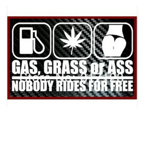 100 Pieces Lot Wholesale Gas Grass Ass Nobody Rides For Free Funny Car Decal Vinyl Sticker