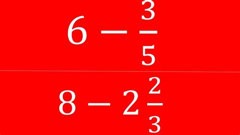Subtracting Fraction From A Whole Number Subtracting Mixed Fraction