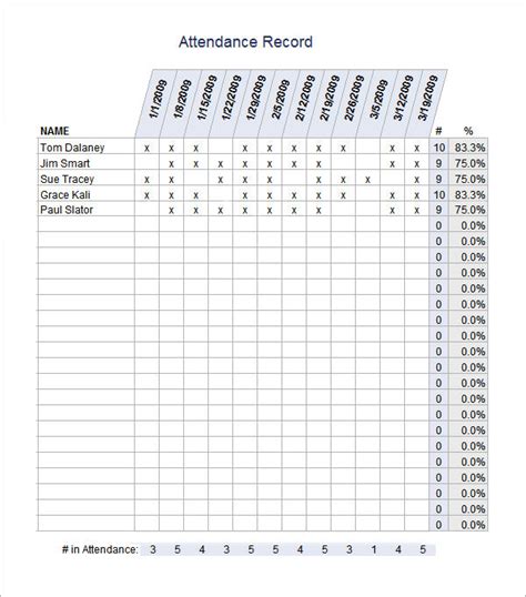 15 Employee Attendance Record Template Excel Templates A Visual