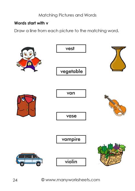 Expresses anger with words rather than acting out physically. Matching pictures and words starting with letter V