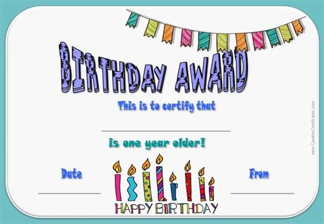 Happy Birthday Certificate Printable