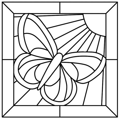 Simple Stained Glass Coloring Pages Coloring Home