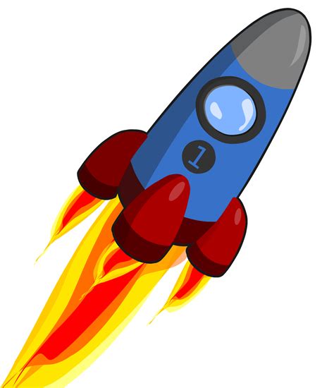 Clipart Animation Of Rocket Blue And Red