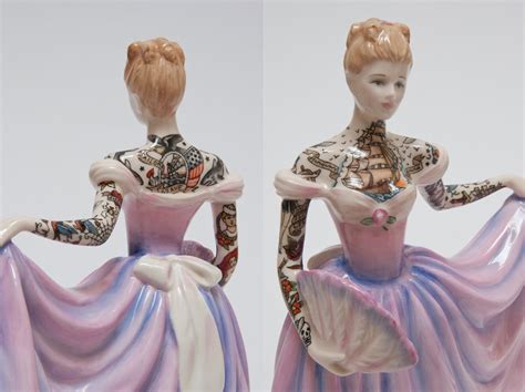 Heavily Tattooed Porcelain Princess Figurine By Artist Jessica Harrison