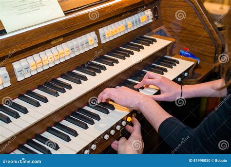 Hands Of A Woman Playing The Pipe Organ Stock Photo Image Of Piano